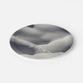 Sparkly Snow Mounds Abstracte Natuur Papieren Bordje (Gekanteld)