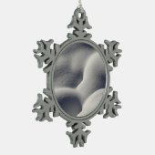 Sparkly Snow Mounds Abstracte Natuur Tin Sneeuwvlok Ornament (Links)