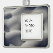 Sparkly Snow Mounds Abstracte Natuur Verzilverd Omlijst Ornament (Links)