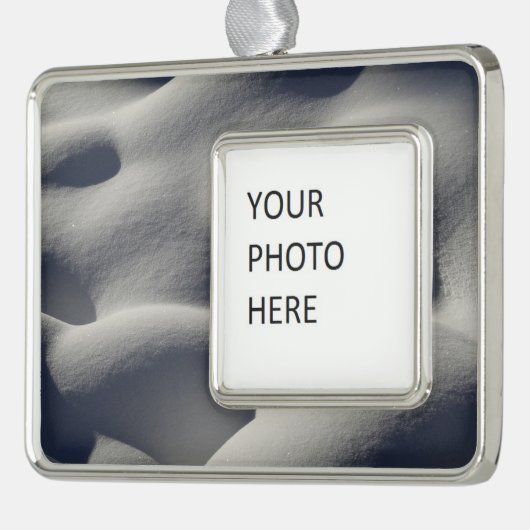 Sparkly Snow Mounds Abstracte Natuur Verzilverd Omlijst Ornament (Links)