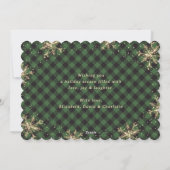 Sparkly Snowflakes Green Pset Gold Kerstmis Feestdagenkaart (Achterkant)