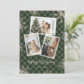 Sparkly Snowflakes Green Pset met kerstmis Feestdagenkaart (Staand voorkant)