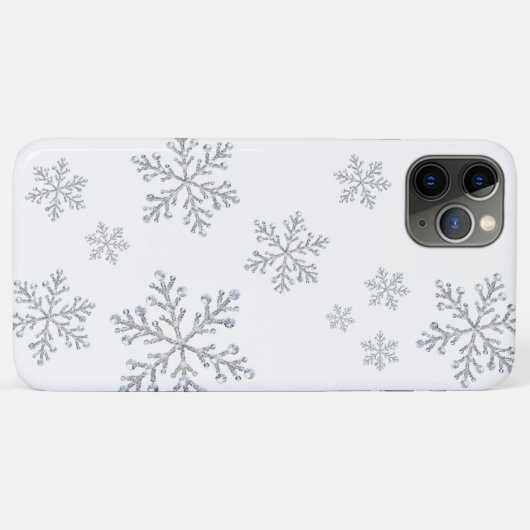 Sparkly Snowflakes white iPhone Case (Achterkant (horizontaal))