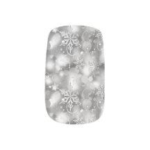 Sparkly Snowflakes, zilver: kerstnagelriemen