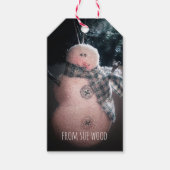 Sparkly Snowman aangepaste naam cadeau Labels Cadeaulabel (Voorkant)