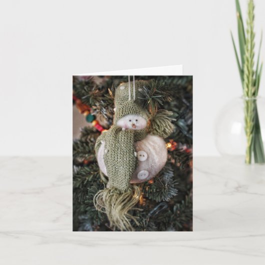 Sparkly Snowman Holiday Kaart (Voorkant)