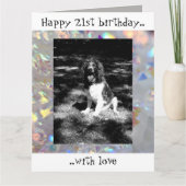 Sparkly springer spaniel 21ste verjaardagskaart kaart (Voorkant)