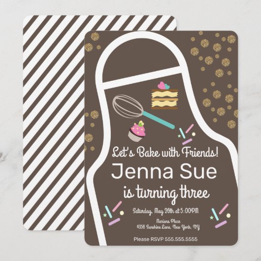 Sparkly Sprinkle Cupcake Decorting Birthday Kaart (Voorkant / Achterkant)