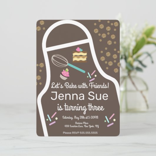 Sparkly Sprinkle Cupcake Decorting Birthday Kaart (Staand voorkant)