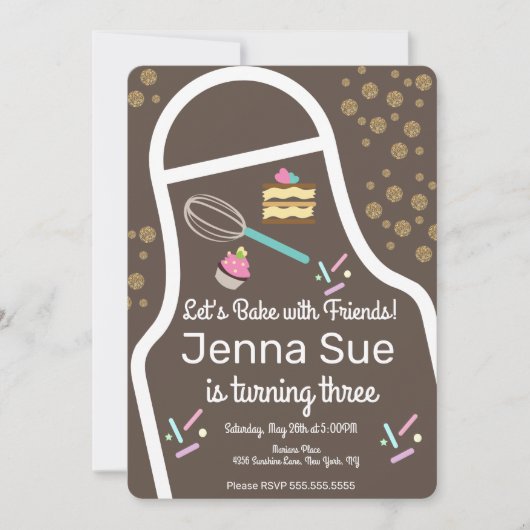 Sparkly Sprinkle Cupcake Decorting Birthday Kaart (Voorkant)