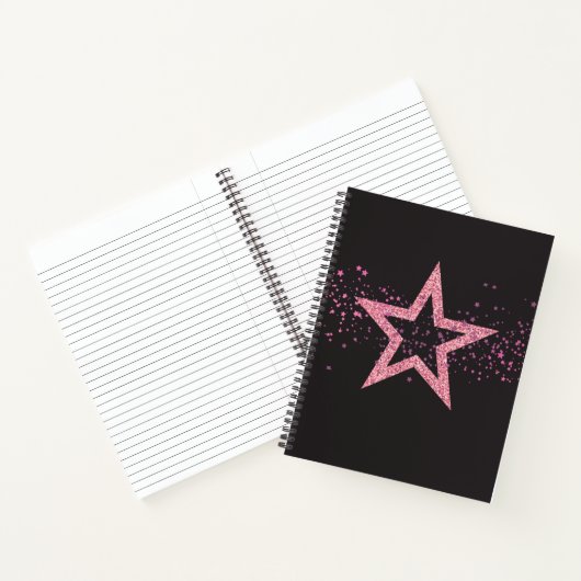 Sparkly Star Baby Pink pretty Notitieboek (Binnen)