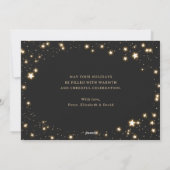 Sparkly Stars Black met kerstkaarten Feestdagenkaart (Achterkant)