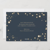 Sparkly Stars Blue-fotokerstkaarten Feestdagenkaart (Achterkant)