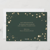 Sparkly Stars Green-fotokerstkaarten Feestdagenkaart (Achterkant)