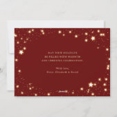 Sparkly Stars Red-kerstkaarten Feestdagenkaart (Achterkant)