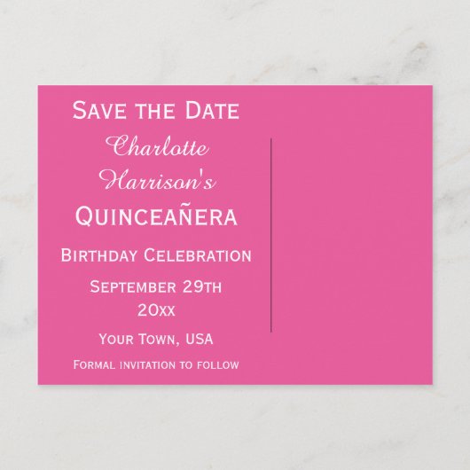 Sparkly Stiletto Heel 15th Birthday Save The Date Aankondigingskaart (Achterkant)