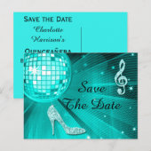 Sparkly Stiletto Heel 15th Birthday Save The Date Aankondigingskaart (Voorkant / Achterkant)