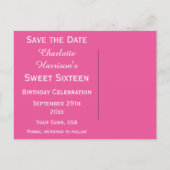 Sparkly Stiletto Heel 16th Birthday Save The Date Aankondigingskaart (Achterkant)