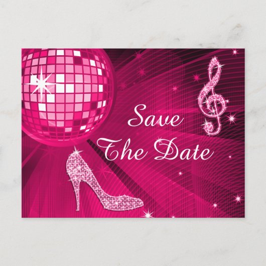 Sparkly Stiletto Heel 16th Birthday Save The Date Aankondigingskaart (Voorkant)
