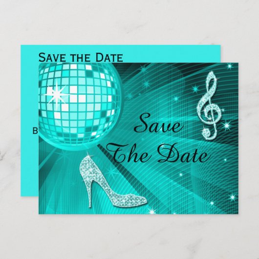 Sparkly Stiletto Heel 17e Verjaardag Save The Date Aankondigingskaart (Voorkant / Achterkant)