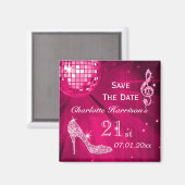 Sparkly Stiletto Heel 21e Verjaardag Save The Date Magneet (Voorkant / Achterkant)