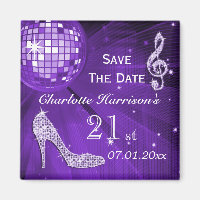 Sparkly Stiletto Heel 21e Verjaardag Save The Date
