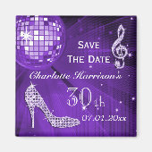 Sparkly Stiletto Heel 30e verjaardag Save The Date Magneet (Voorkant)
