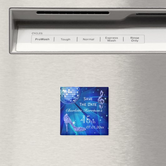 Sparkly Stiletto Heel 45th Verjaardag Save The Dat Magneet (Insitu (Vaatwasser))