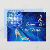 Sparkly Stiletto Heel 50ste verjaardag Save The Da Aankondigingskaart (Voorkant / Achterkant)