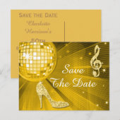 Sparkly Stiletto Heel 50ste verjaardag Save The Da Aankondigingskaart (Voorkant / Achterkant)