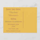 Sparkly Stiletto Heel 50ste verjaardag Save The Da Aankondigingskaart (Achterkant)