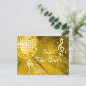 Sparkly Stiletto Heel 50ste verjaardag Save The Da Aankondigingskaart (Staand voorkant)