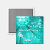 Sparkly Stiletto Heel 50ste verjaardag Save The Da Magneet (Voorkant / Achterkant)