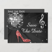 Sparkly Stiletto Heel 55th Birthday Save The Date Aankondigingskaart (Voorkant / Achterkant)