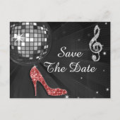 Sparkly Stiletto Heel 55th Birthday Save The Date Aankondigingskaart (Voorkant)