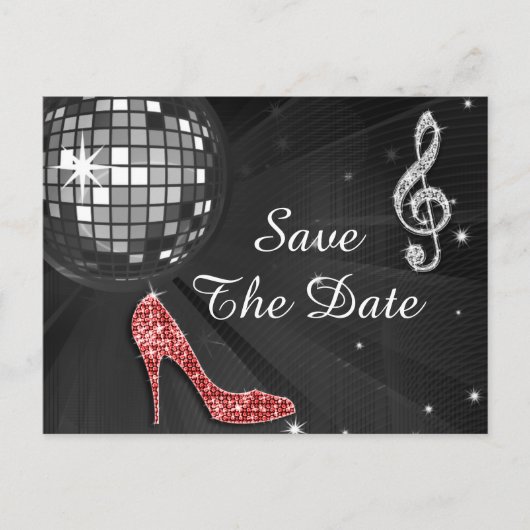 Sparkly Stiletto Heel 55th Birthday Save The Date Aankondigingskaart (Voorkant)