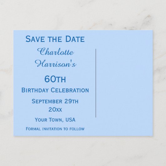 Sparkly Stiletto Heel 60th Birthday Save The Date Aankondigingskaart (Achterkant)