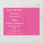 Sparkly Stiletto Heel 70th Birthday Save The Date Aankondigingskaart (Achterkant)
