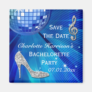 Sparkly Stiletto Heel Bachelorette Save The Date Magneet