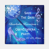 Sparkly Stiletto Heel Quinceañera Save The Date Magneet (Voorkant)
