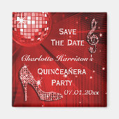 Sparkly Stiletto Heel Quinceañera Save The Date Magneet (Voorkant)