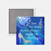 Sparkly Stiletto Heel Sweet 16 Save The Date Magneet (Voorkant / Achterkant)