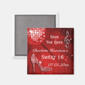Sparkly Stiletto Heel Sweet 16 Save The Date Magneet (Voorkant / Achterkant)