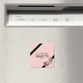 Sparkly Stiletto Heel Sweet 16 Save the Date Pink Magneet (Insitu (Vaatwasser))