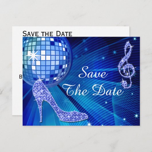 Sparkly Stiletto Hiel 50th Birthday Save the Date Aankondigingskaart (Voorkant / Achterkant)