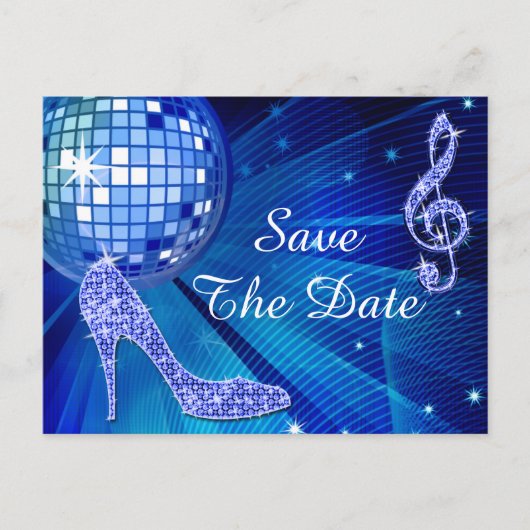Sparkly Stiletto Hiel 50th Birthday Save the Date Aankondigingskaart (Voorkant)