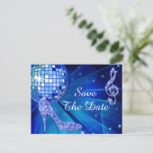 Sparkly Stiletto Hiel 50th Birthday Save the Date Aankondigingskaart (Staand voorkant)