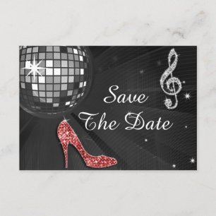 Sparkly Stiletto Hiel 55th Birthday Save the Date