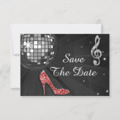 Sparkly Stiletto Hiel 55th Birthday Save the Date (Voorkant)