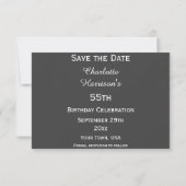 Sparkly Stiletto Hiel 55th Birthday Save the Date (Achterkant)